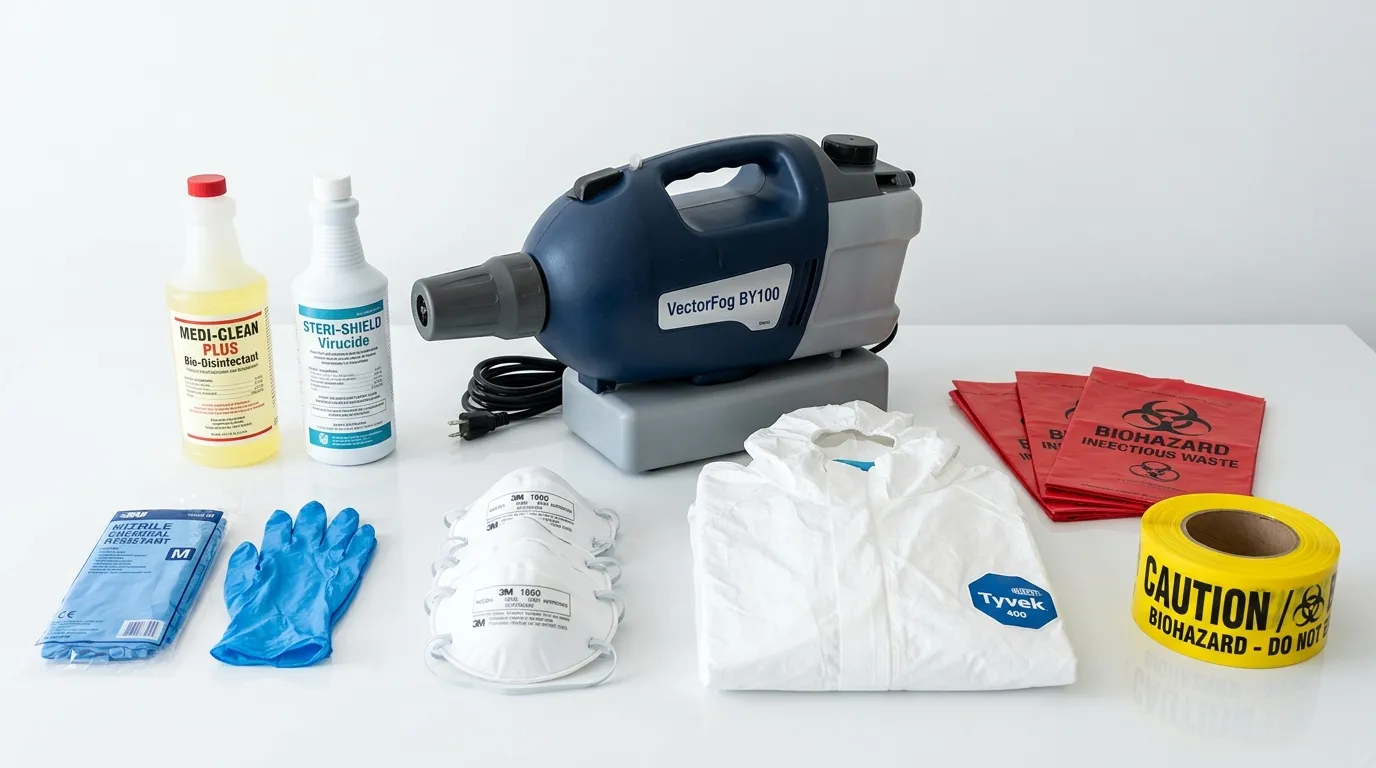 Professional biohazard remediation crew working in Grove City